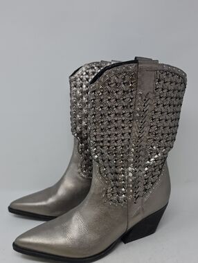 Golo Women's Reverse Woven Shaft Western Fashion Boots - Snip Toe Size 9.5